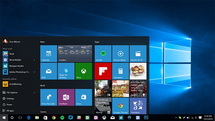 Внешний вид Windows 10