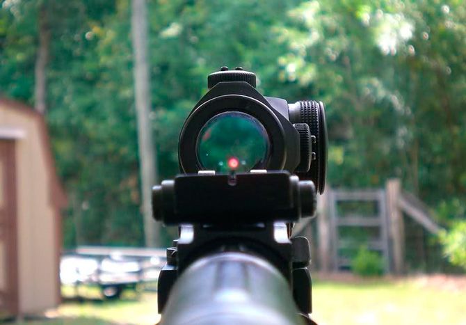 Green Dot Sight 2 MOA Reflex Gun Sight Rifle Scope With 1 inch Riser Mount Red 