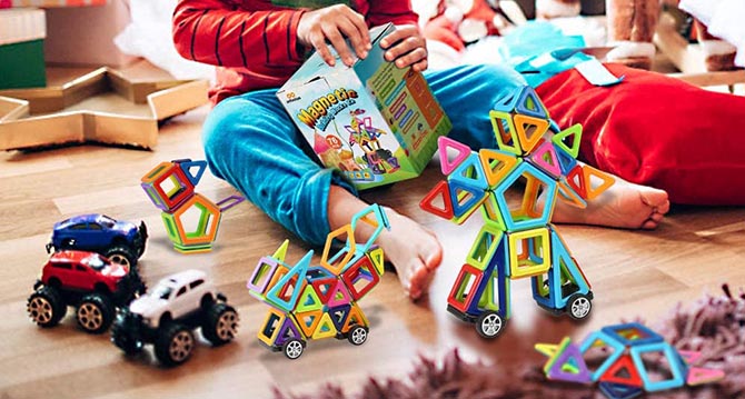86 Stücke Magische Magnet Bausteine Lernspielzeug Für Kinder Bunte Geschenk-Set 